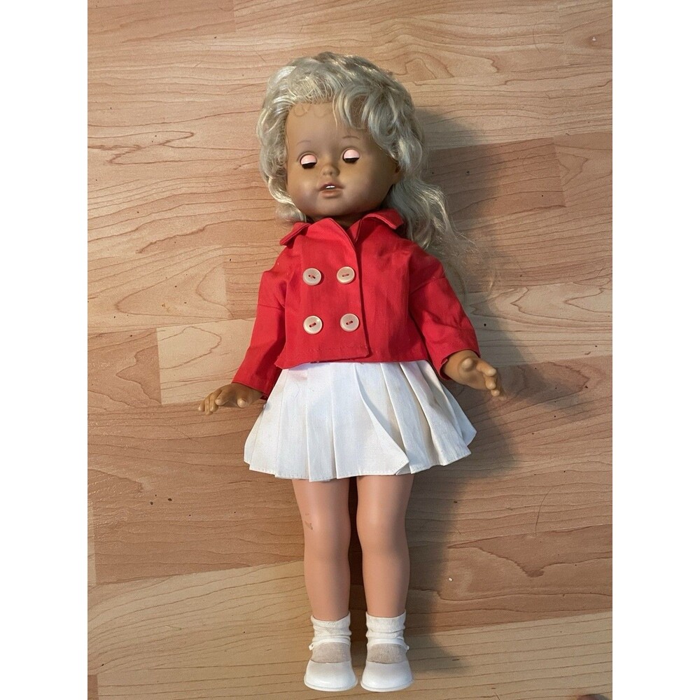 Vintage 1964 Schildkrot 44 Doll West Germany Blonde Sleep Eyes Jointed Crier 17”
